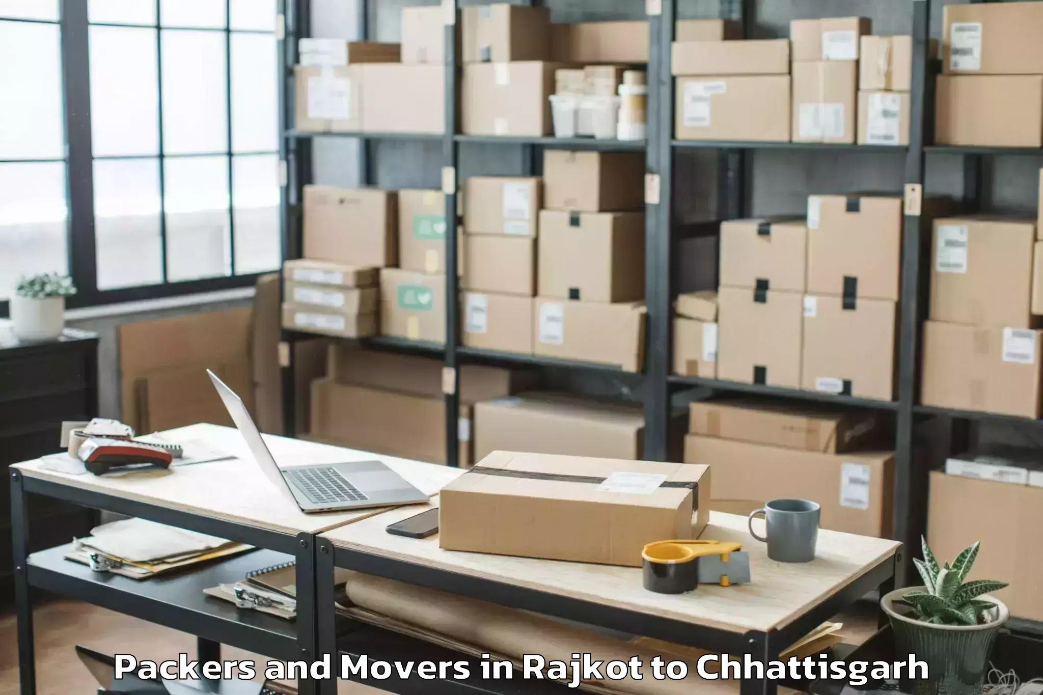 Top Rajkot to Chhattisgarh Kamdhenu Vishwavi Packers And Movers Available